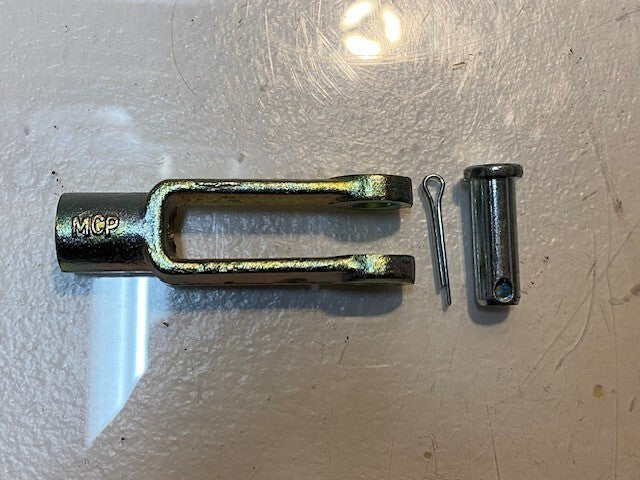 12 Quantity of MCP Clevis Yoke Ends w/ Rod & Pin 2-7/8" Long 7/8" Wide (12 Qty)