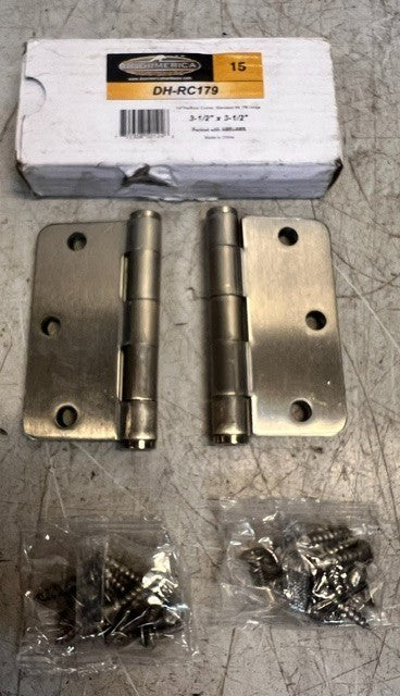 3 Quantity DoorMerica Hardware 3-1/2" x 3-1/2" Standard Door Hinge DH-RC179