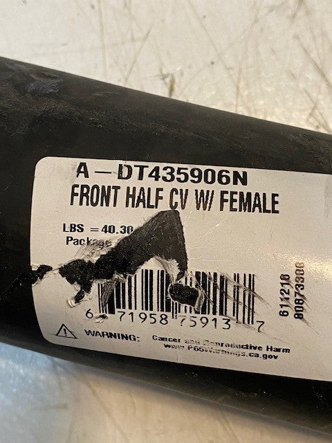 John Deere Front Half CV Female Tube Driveshaft A-DT435906N 47" Long
