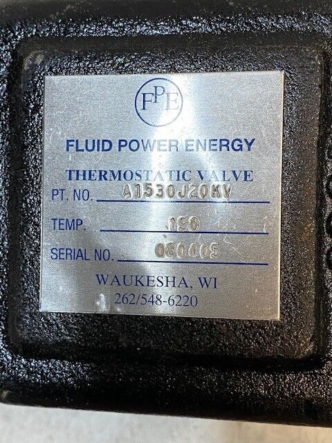 Fluid Power Energy 3-Way Thermostatic Valve A1530J20KV, 080405 Temp 190