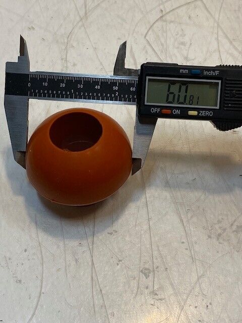 Hobart Drain Ball 96557475, Rubber, Orange, 28mm Bore, 61mm OD