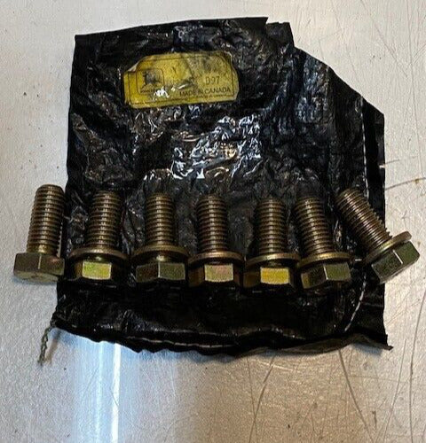 7 Qty of John Deere Hex Head Screws w/ washers 16mm Thread 47mm Long (7 Qty)