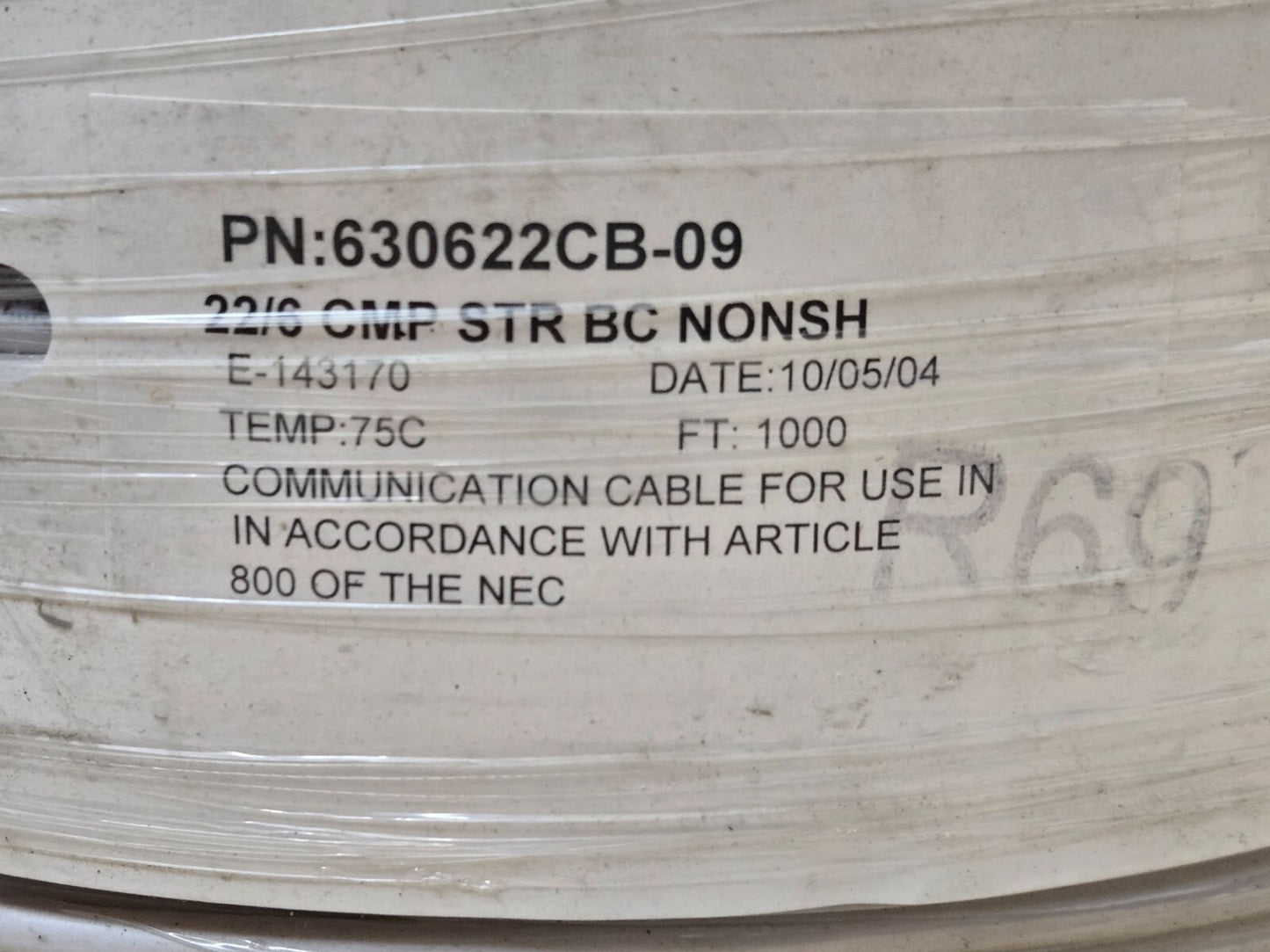 Communications Cable 22/6 CMP STR BC NONSH 630622CB-09 1000'
