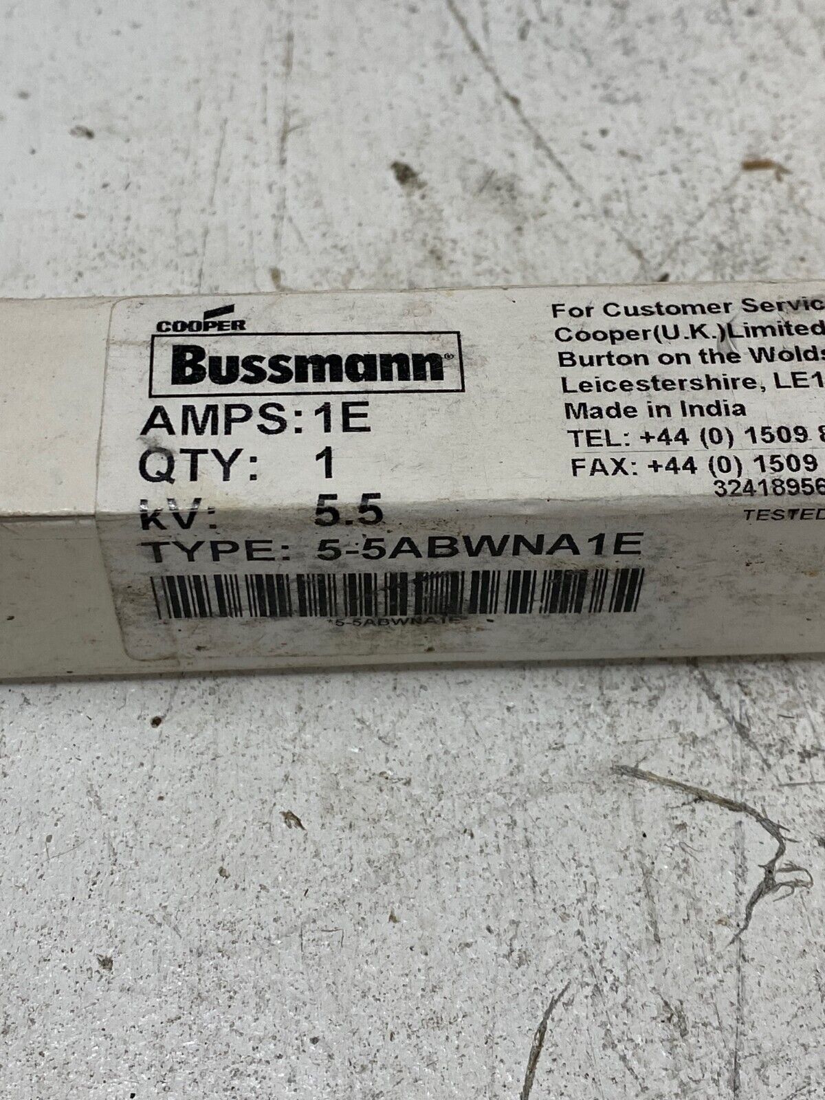 Bussman 5-5ABWNA1E High Voltage H.R.C. Fuse 5.5kV 1Amp