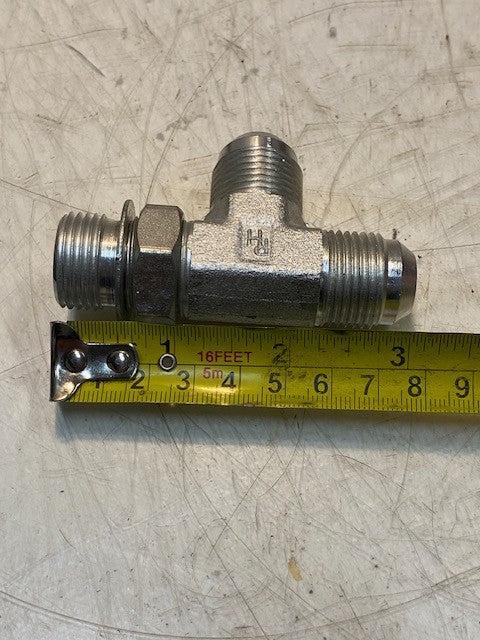 Parker 429335 Hydraulic Tee Adapter Fitting 22mm Thread 12mm ID