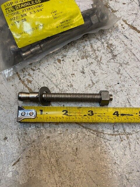 60 Quantity of Sup-R-Stud+ 3/8" x 3-3/4" Wedge Anchors P95C (3 Bags of 20)