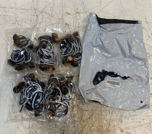 (200 Quantity) 4 Bags of 50-Pack Mini Round 3/4" Clear Lens Amber LED Buttons