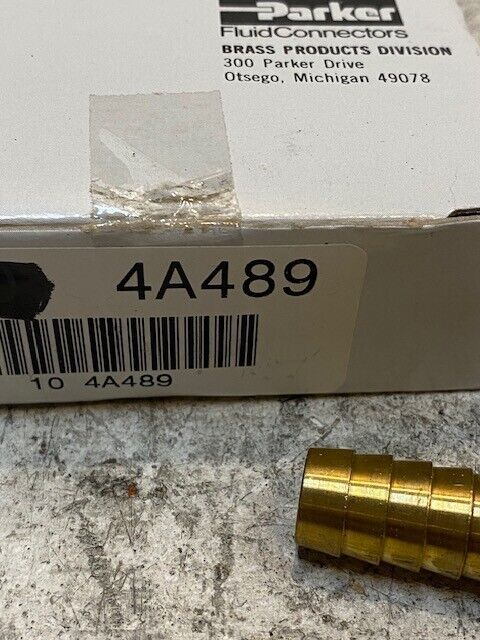 12 Quantity of Parker Fluid Connectors Brass Hose Connectors 4A489 (12 Quantity)