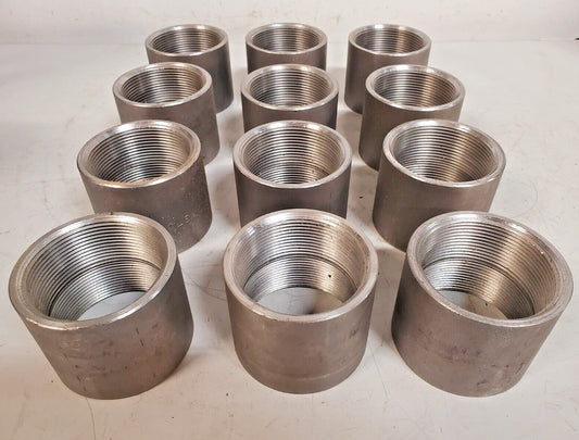 12 Qty. of Stainless Steel Female Conduit Couplings 3-1/2 Dia x 3-1/4"H (12 Qty)