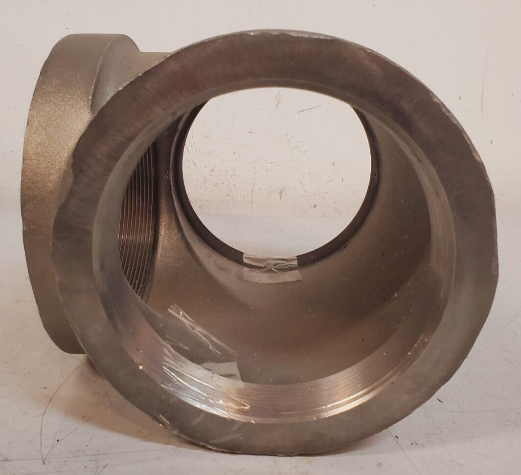 Stainless Steel T-Shaped Tee 3 Way Pipe Coupling 6.5" Diameter x 10" Width