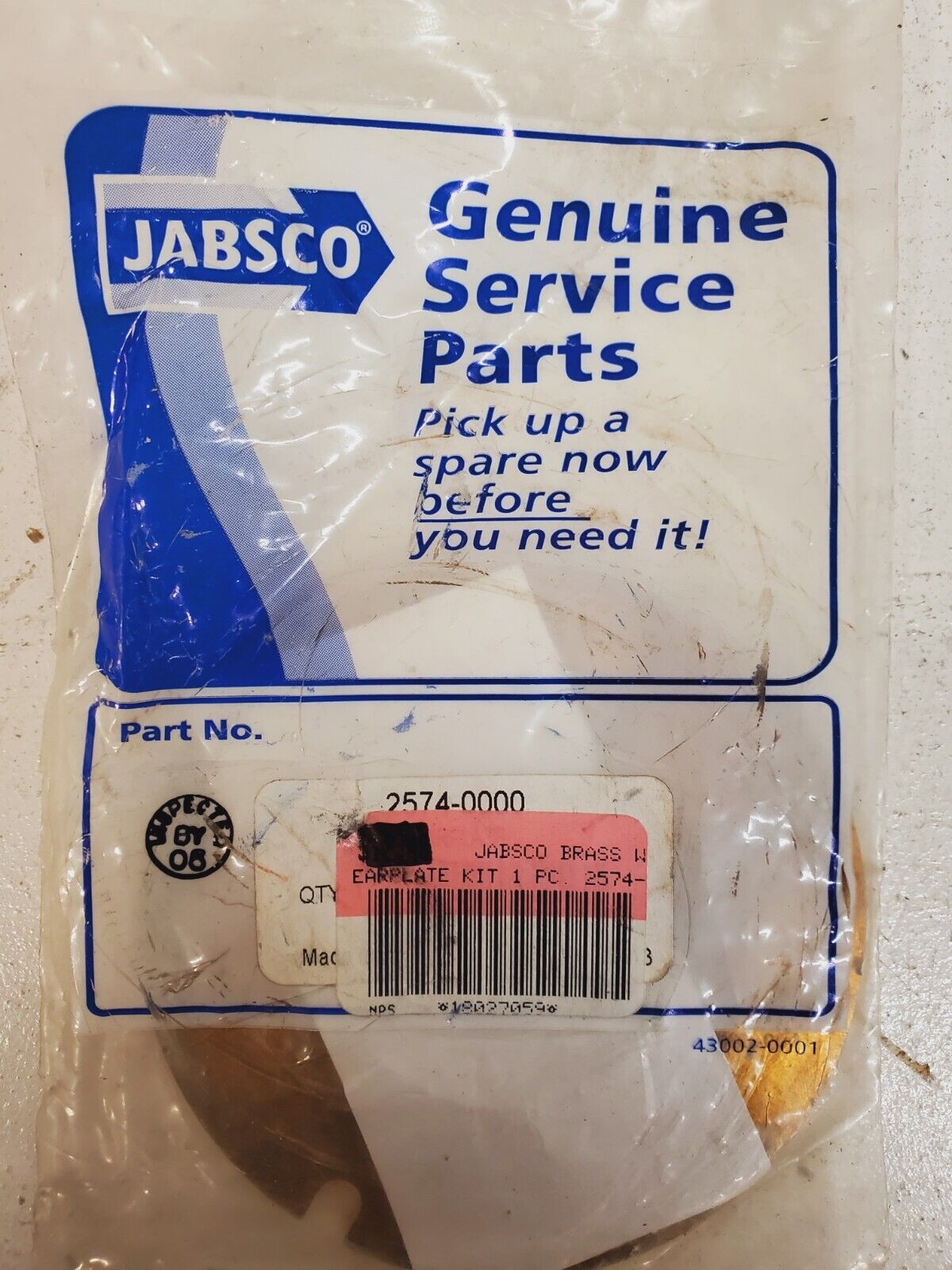 Jabsco Genuine Service Parts Earplate Kit | 2574-0000 |