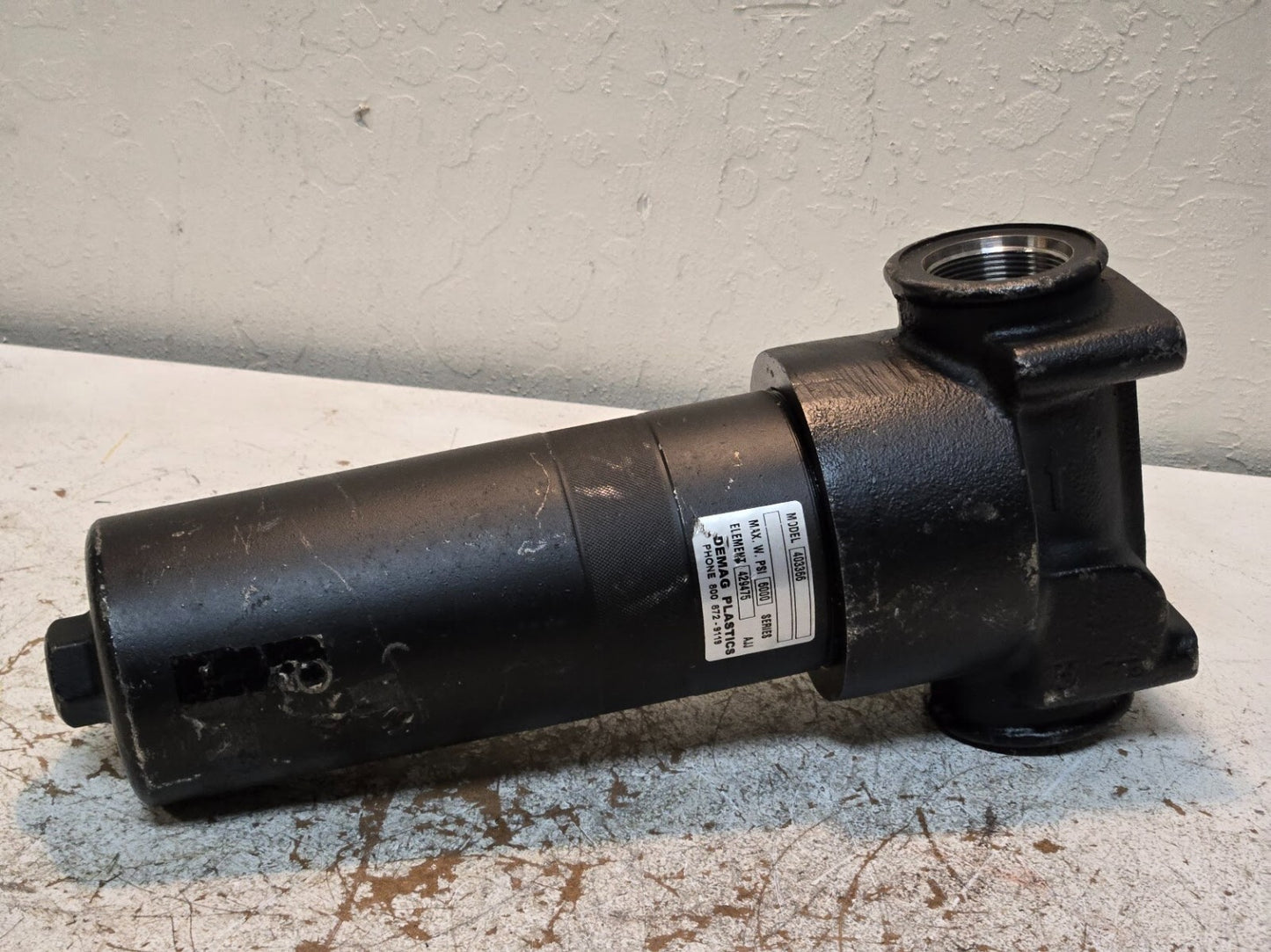 Demag Plastics Hydraulic Filter 403366 with Schroader Pressure Switch MS10LC-50