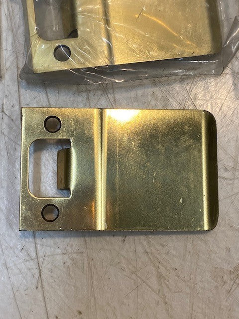 5 Quantity of Golden Metal Extended Lip Strike Plates 3-3/4" x 2-1/4" (5 Qty)