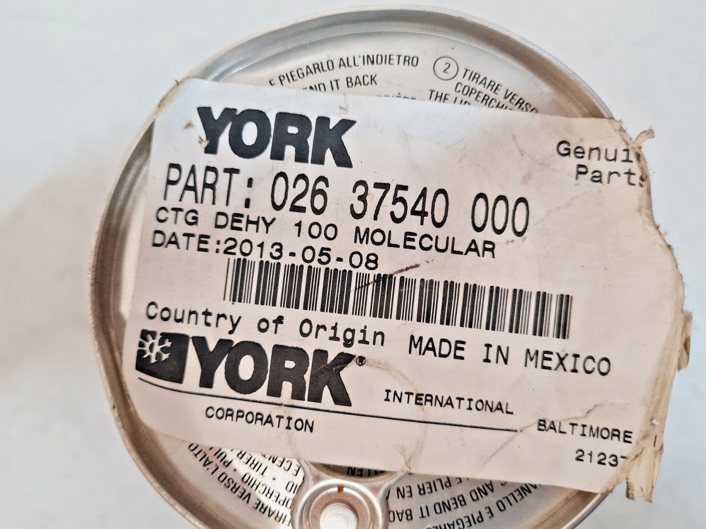 York 100 Molecular Dehydrator Core 026 37540 000 | 026-37540-000