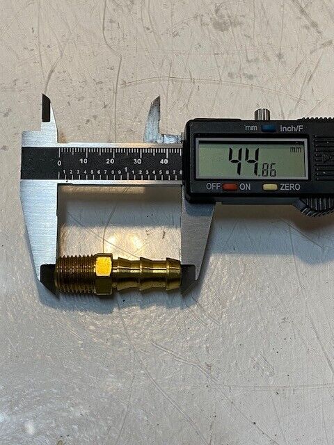 28 Quantity of Brass Hose Barb Hex Fittings 45mm L 14mm Thread 7mm Nose ID