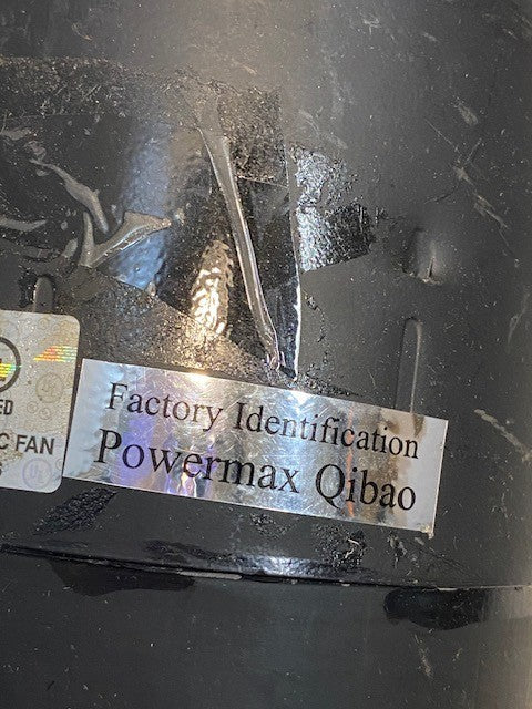 Powermax Qibao Fan Motor Model No. HVP-30D 120VAC 60Hz 3.0A