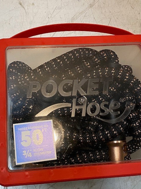 Pocket Hose Expands to 50ft 3/4" Flow Diameter
