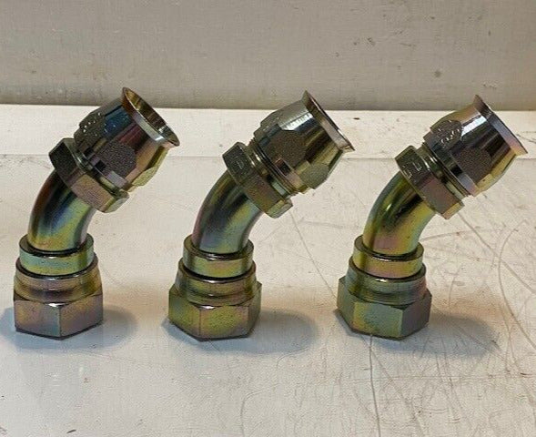 3 Quantity of A-16 Steel Hydraulic Hose Fittings 4-1/4" H 38mm Hex (3 Quantity)