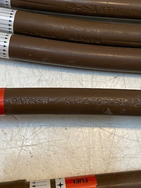 6 Quantity of Parker Stratoflex 124-6J Hydraulic Hose Assemblies (6 Quantity)