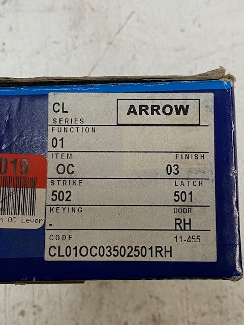 Arrow Assa Abloy Arrow Levers CL Series Strike 502 Latch 501 CL01OC03502501RH