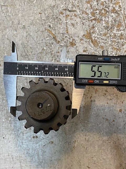 16-Spline Pinion Gear 27371 5-7/8" Long 20mm End 56mm OD 25mm End