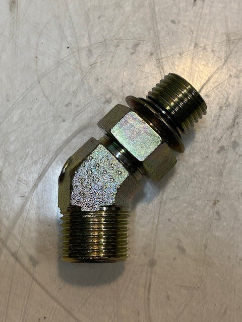 9 Qty of 45 Degree Hydraulic Male Tube Fittings 14mm Thread 17mm Thread (9 Qty)