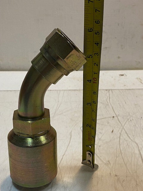 Crimp Hose Fitting 913483E | 16BW | 6" H 31mm Thread 38mm Hex 49mm OD 20mm ID