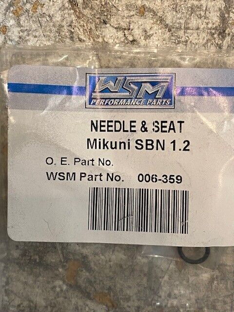 3 Quantity of WSM 006-359 Carburetor Needle & Seat Mikuni SBN 1.2 (3 Quantity)