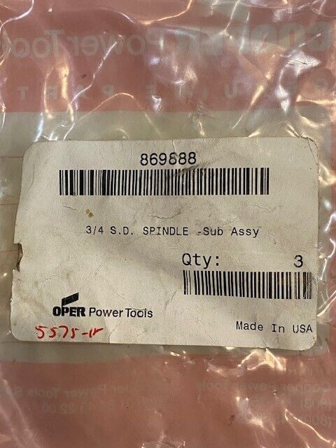 3 Quantity of Oper Power Tools 3/4 S.D. Spindle Sub Assy 869888 (3 Quantity)