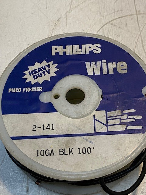 Phillips Heavy Duty Wire 2-141 | 10GA Black 100 Feet PMCO #10-215R