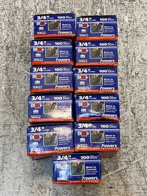 11 Qty of Powers Fasteners Powder Pins 3/4" 50022 Pack of 100 (1,100 Pcs Total)