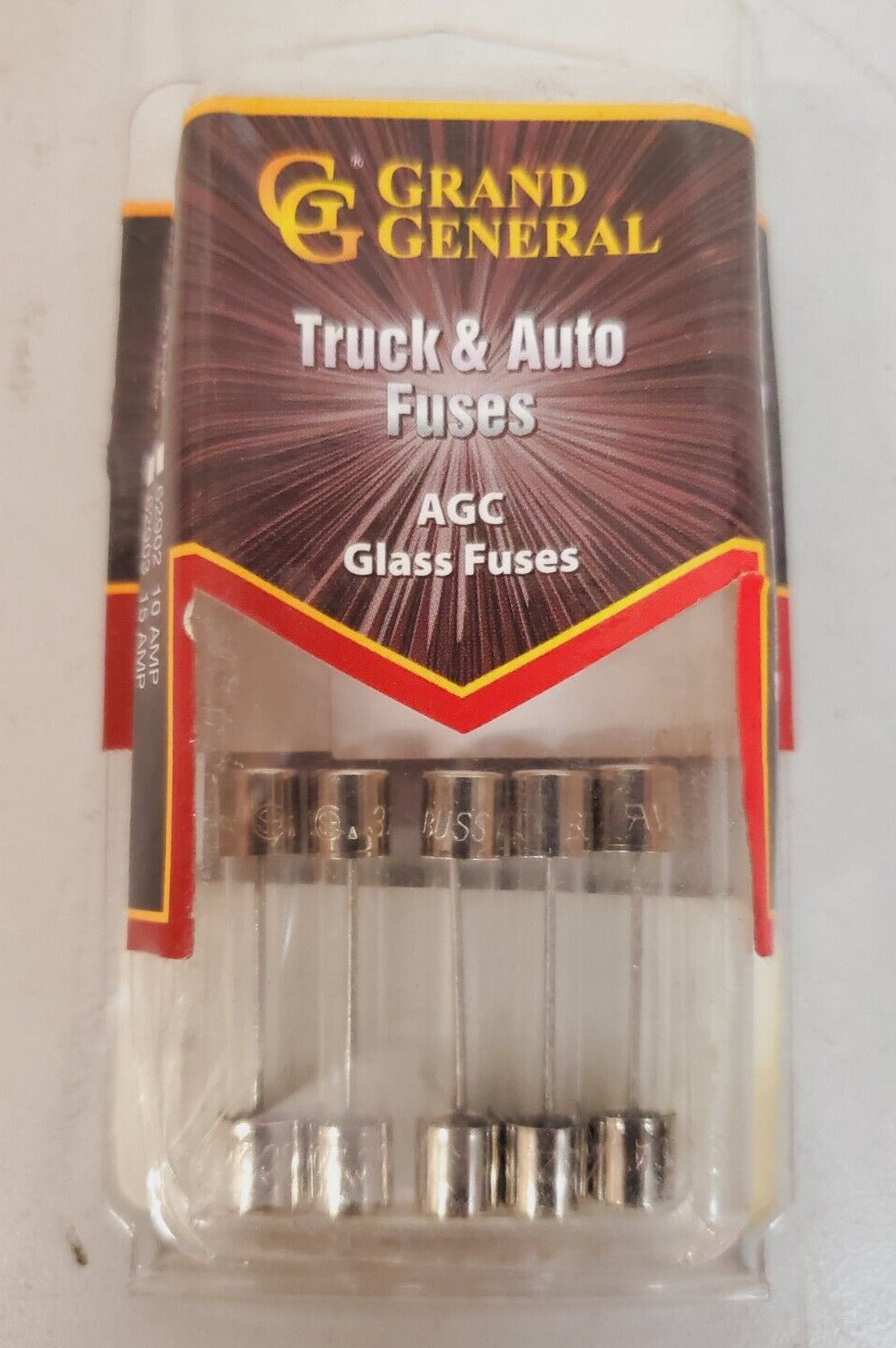 20 Qty. of Grand General AGC Glass Fuses 20Amp 62904  | 451205 (20 Qty)