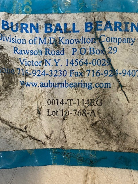 Auburn Thrust Ball Bearing T-114RG-0014 Industrial Heavy Duty Bearing