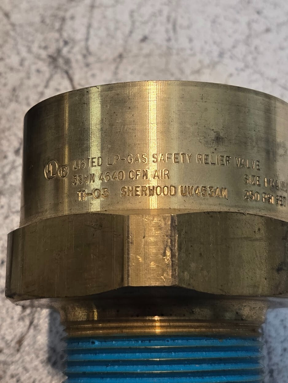 Sherwood UV453AM LP-Gas Safety Relief Valve | 1 1/4" | 250 PSI | 4406 CFM Air