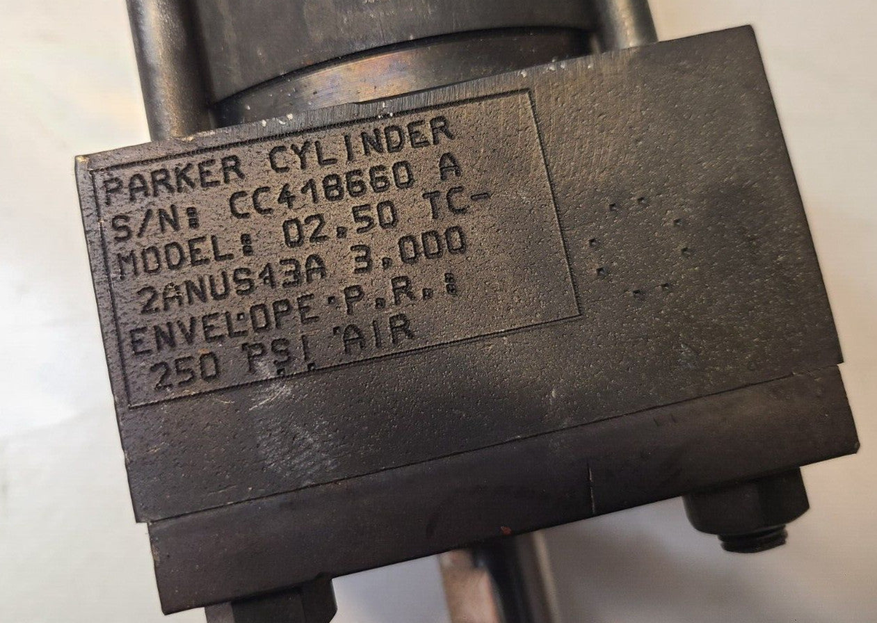Parker Pneumatic Cylinder CC418660 A Model 02.50 TC-2ANUS13A | 3.000 | 250 PSI A