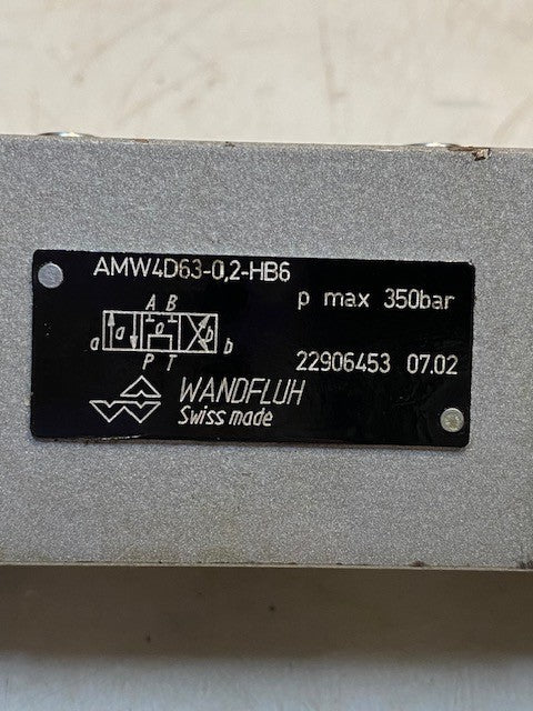Wandfluh Solenoid Hydraulic Valve SIN45V-G12 | AMW4D63-0,2-HB6