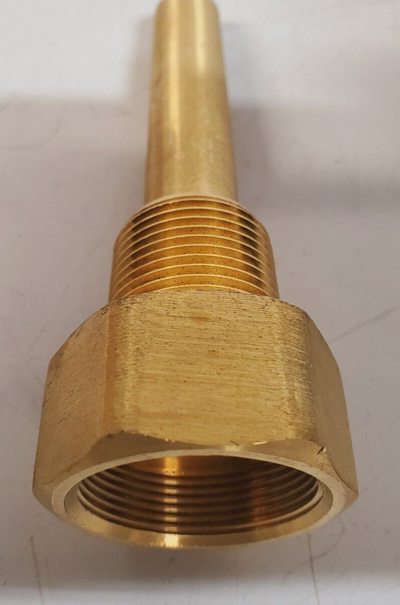 5 Qty. of Brass Thermowells 3.5" Stem Length x 1-1/4" OD (5 Qty)