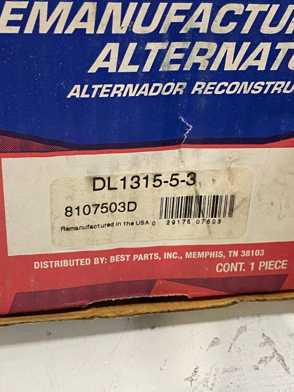 Delco Remy Duralast Reman DL1315-5-3, 8107503D