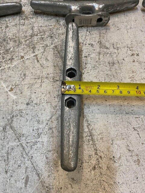 19 Qty of Galvanized Gray Iron 8" Open Base Seawall Dock Cleats 30610 (19 Qty)