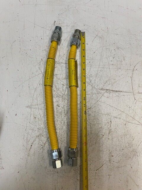 2 Qty of BrassCraft CSSB21-18 Yellow Stainless Steel Gas Connectors (2 Qty)