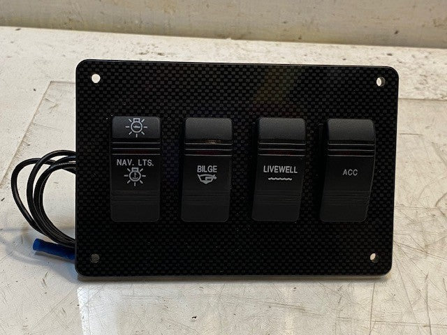 Boat Rocker Switch Panel 6" x 4" w/ Nav. Lts. Bilge Livewell & ACC