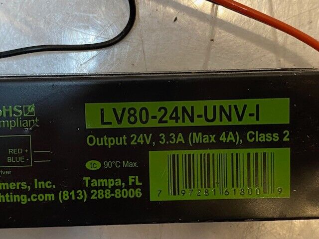 Hatch Constant Voltage Output LED Driver LV80-24N-UNV-I, 24V, 3.3A (Max 4A)
