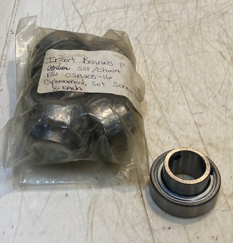 8 Quantity of SST Cylindrical Screw Locking Insert Bearings CSB205-16 (8 Qty)